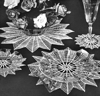 Peacock Tails Doily Table Setting Crochet Pattern