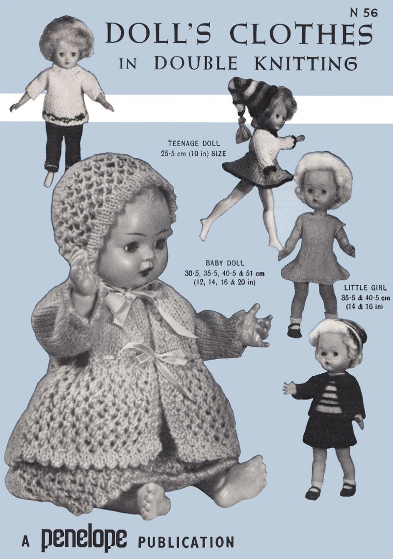 Doll's Clothes in Double Knitting Vintage Knitting Patterns