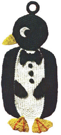 Penguin Trivet or Pot Holder Crochet Pattern