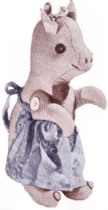 Pig with Apron Stuffed Toy Sewing Pattern