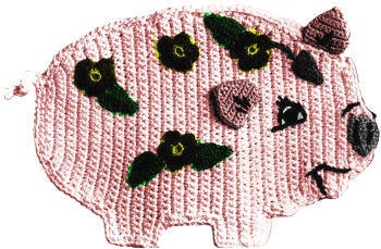 Pig Trivet or Pot Holder Crochet Pattern