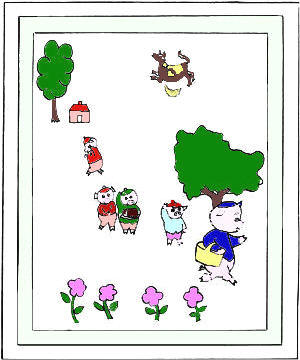 This Little Piggy Appliques or Embroidery Quilt Transfer Pattern