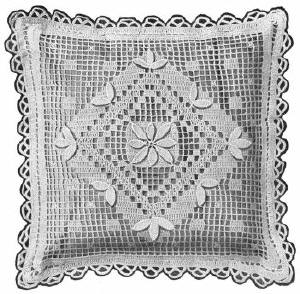 Pillow Antique Filet Crochet Pattern