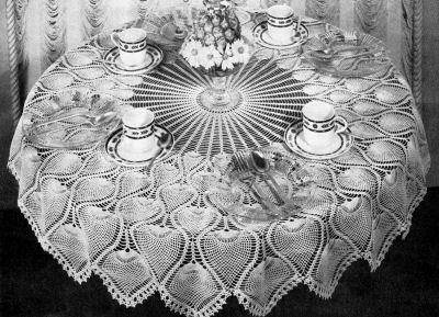 Pineapple Round Tablecloth Crochet Pattern