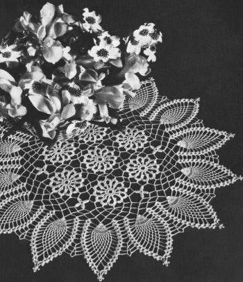 Pineapple Scroll Doily Crochet Pattern 18.5"