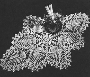 Oval Pineapple Doily Crochet Pattern 10x14"