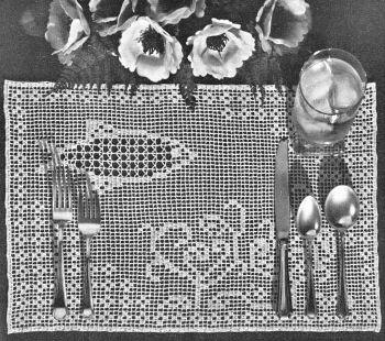 Fish Pond Placemat Filet Crochet Pattern