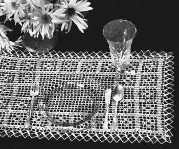 Lacy Squares Placemat Filet Crochet Pattern