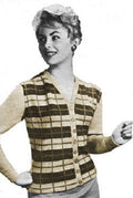 Plaid Sweater Knitting Pattern 36-38