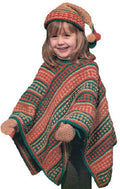 Girls Poncho, Hat & Mitts Knitting Pattern Sz 3-5