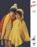 Poncho, Hats & Scarf Children Knitting Pattern 6-10