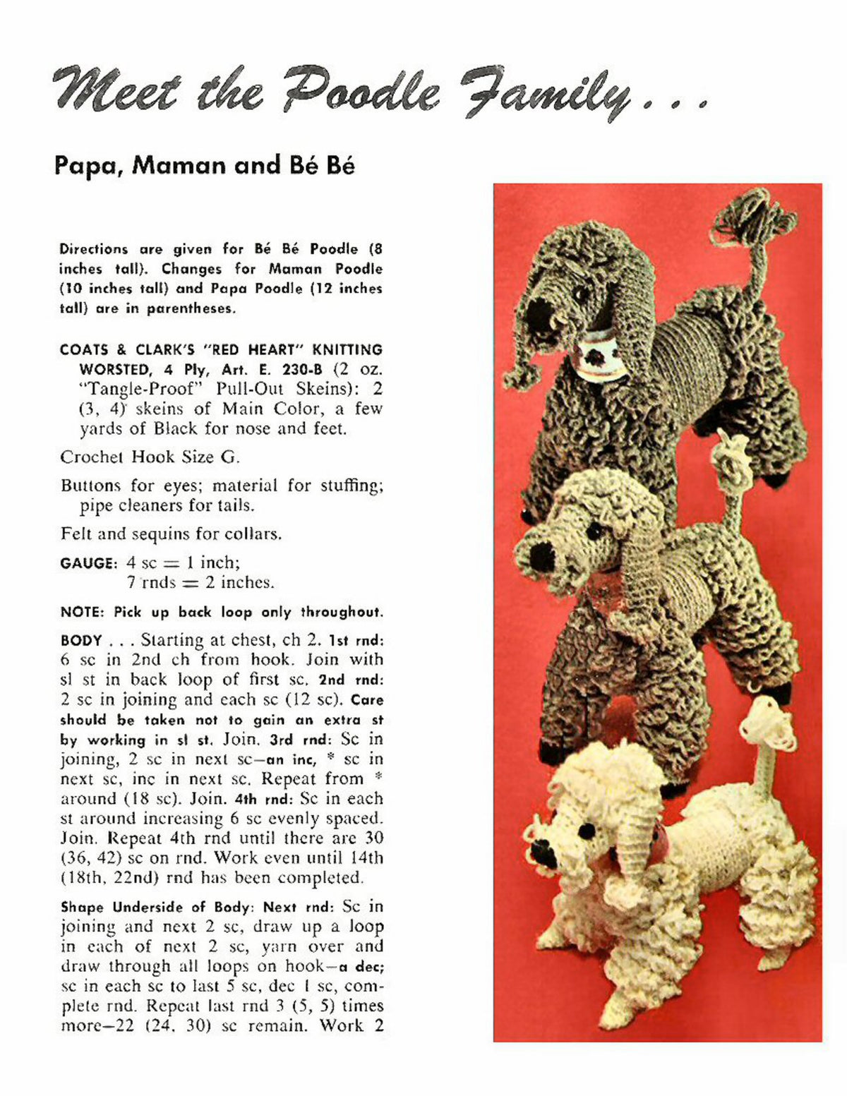 Poodle Family Dogs Crochet Pattern