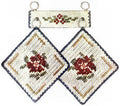 Poppy Trivets or Pot Holders & Rack Crochet & Cross Stitch Pattern