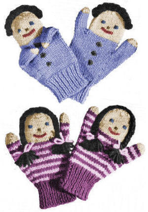 Children Puppet Mitts Knitting Pattern