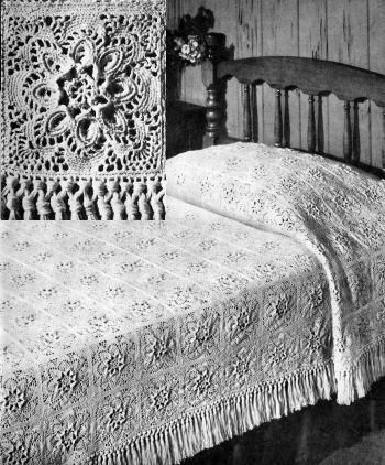Puritan Motif Bedspread Crochet Pattern