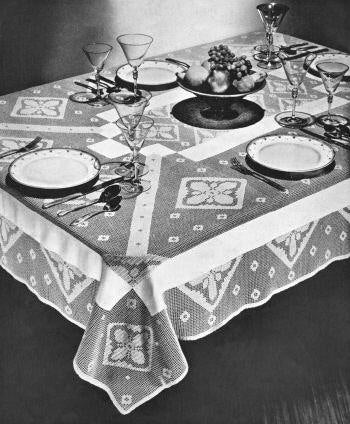 Regent Tablecloth & Napkins Filet Crochet Pattern