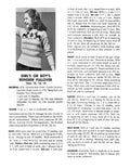 Children Reindeer Sweater Knitting Pattern Sz 10-14
