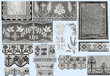 Lot 20 Religious Embroidery & Filet Crochet Patterns