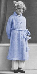 Child's Housecoat Robe Knitting Pattern Sz 2-6