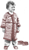 Boy's Housecoat & Slippers Knitting Crochet Pattern Sz 2-3