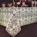 Tablecloth in Rose Panels Filet Crochet Pattern