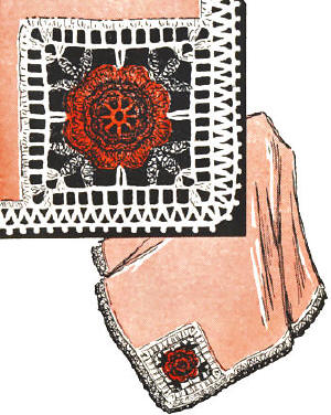 Rose Motif Insertion & Edging Crochet Pattern