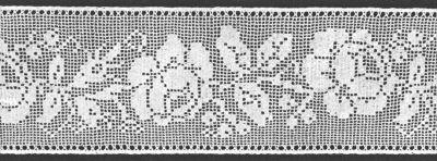 Wide Rose Insertion Filet Crochet Pattern
