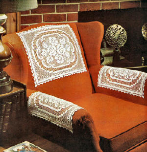 Rose Chair Set Filet Crochet Pattern