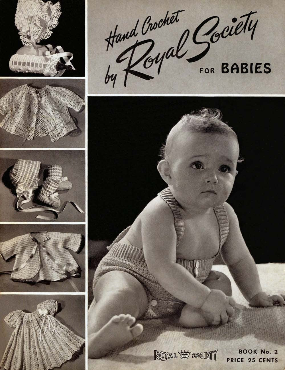 Baby Clothes Royal Society 1940s Vintage Crochet Patterns Book