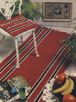 Striped Rug & Pillow Cushion Crochet Pattern