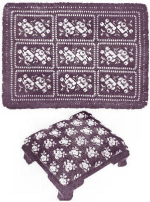 Rug & Stool Crochet & Cross Stitch Pattern