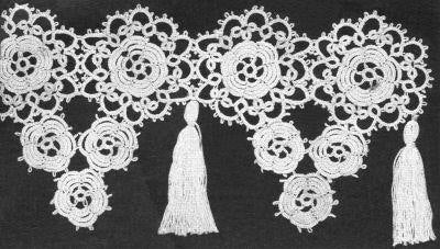 Table Runner Scarf Ends Tatting Pattern