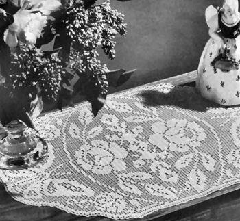Midsummer Day Table Runner Filet Crochet Pattern