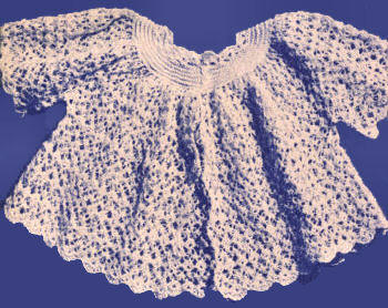 Shell Stitch Baby Sacque Crochet Pattern