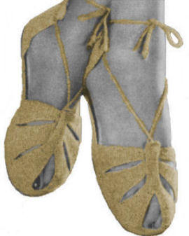 Slippers or Sandals with Cord Ties Crochet Pattern