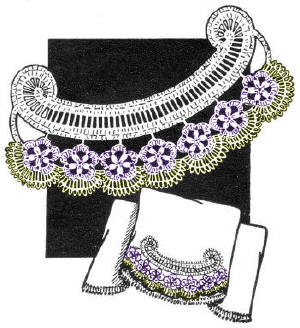 Pansy Scalloped Scroll Applique & Edging Crochet Pattern