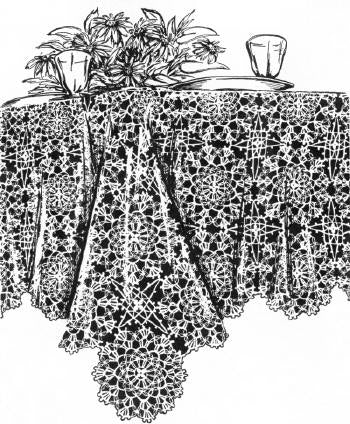 Seaman's Cobweb Motif Tablecloth & Edging Crochet Pattern