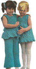 Girls Dress, Top & Pants Set Crochet Pattern Sz 2-8