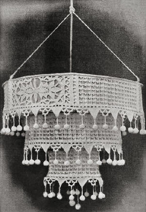 Hanging Tiered Lamp Shade Antique Crochet Pattern