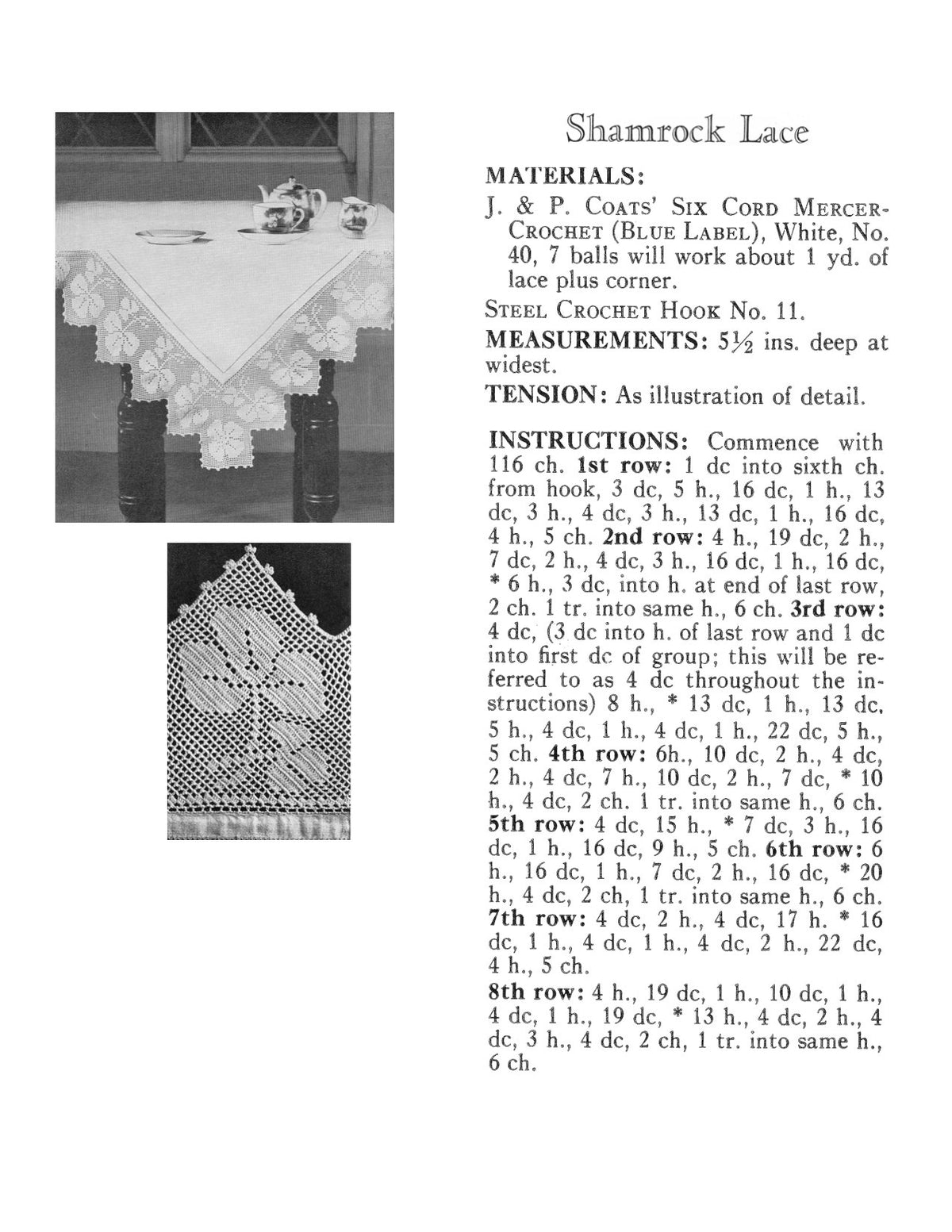 Irish Shamrock Edging Crochet Pattern