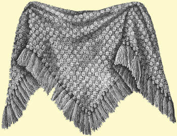 Puff Stitch Shawl Antique Crochet Pattern