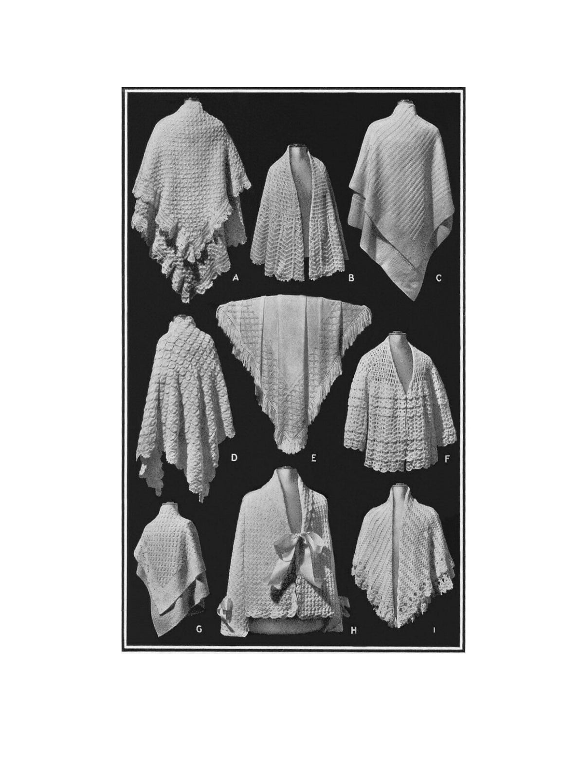 Shawls Bed Jackets Vintage Knitting Crochet Patterns