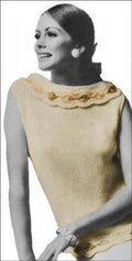 Flower Bordered Shell Knitting Pattern Sz 10-16