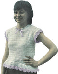Peplum Shell Sweater Top Crochet Pattern 32-34