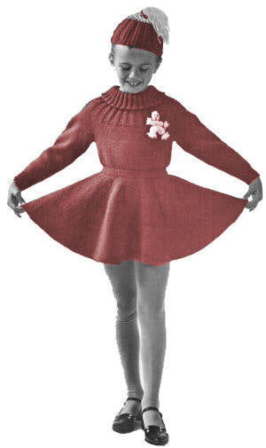 Girls Skating Outfit Knitting Pattern Sz 6-12
