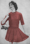 Ladies Skating Outfit Knitting Pattern 32-38