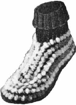 Nomad Slippers in Popcorn Stitch Crochet Knitting Pattern 6-8