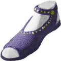 Sequined Open Toe Slippers Sandals with Ankle Strap Knitting Pattern 6-8