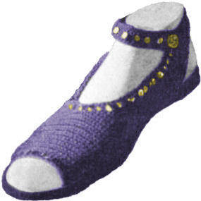 Sequined Open Toe Slippers Sandals with Ankle Strap Knitting Pattern 6-8