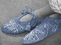 Embroidered Slippers Knitting Pattern 6-8